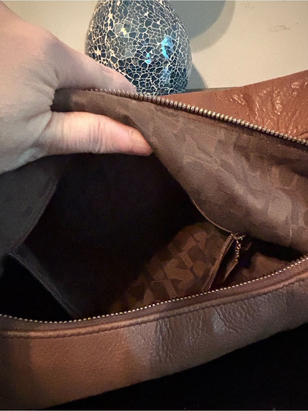 Authentic FURLA Brown Pebbled Leather Hobo Bag Excellent Condition-Italian Made - Picture 11 of 15